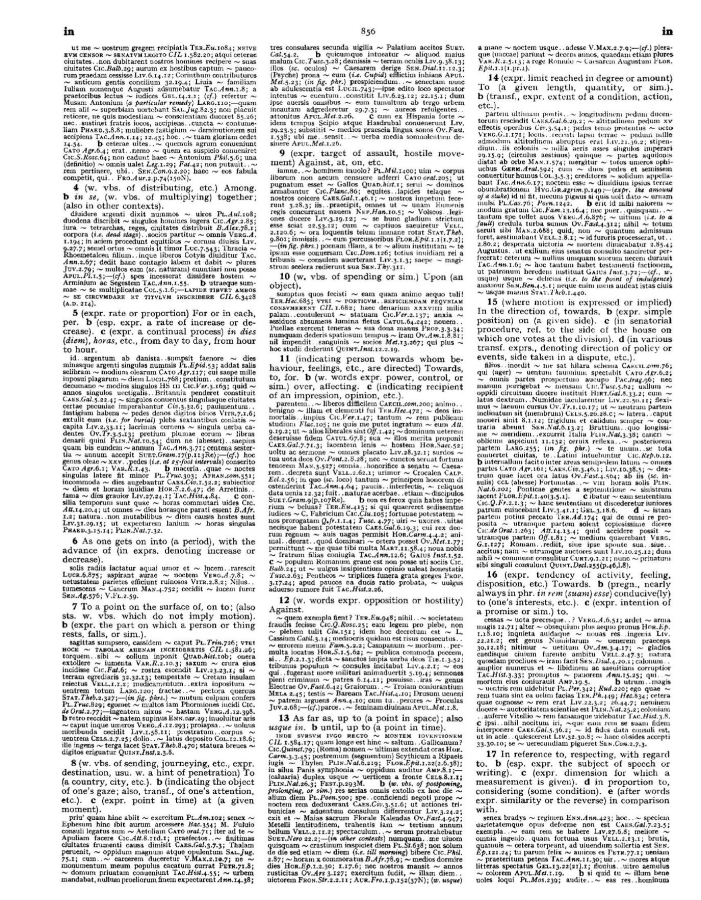 In Latin Preposition in Allo Latin