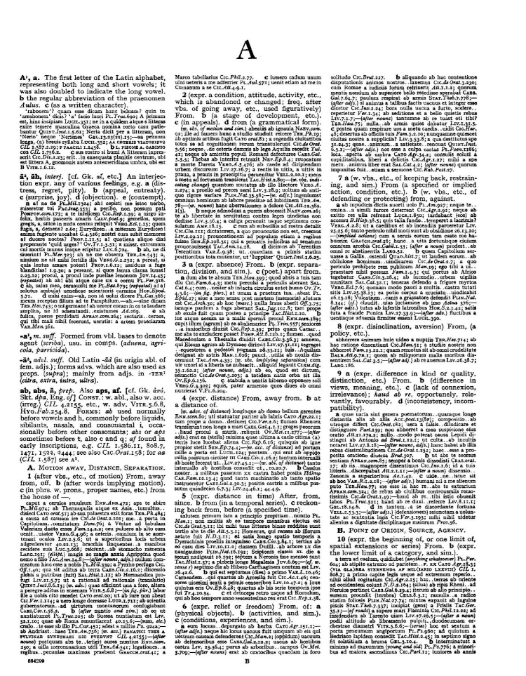 Page from the Oxford Latin Dictionary