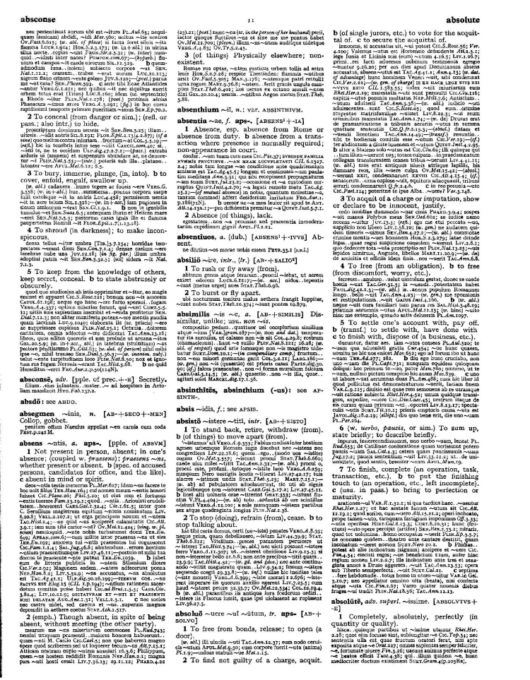 Page from the Oxford Latin Dictionary