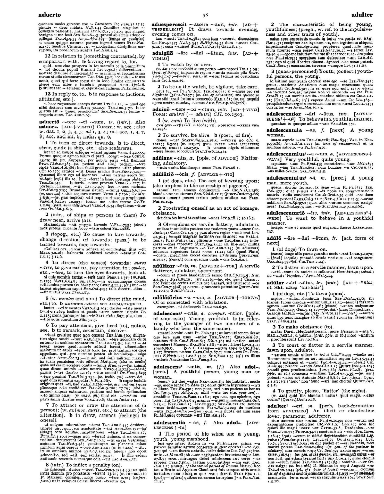 Page from the Oxford Latin Dictionary