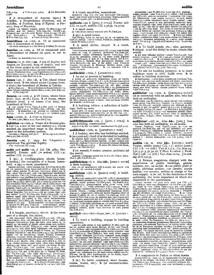 Page from the Oxford Latin Dictionary