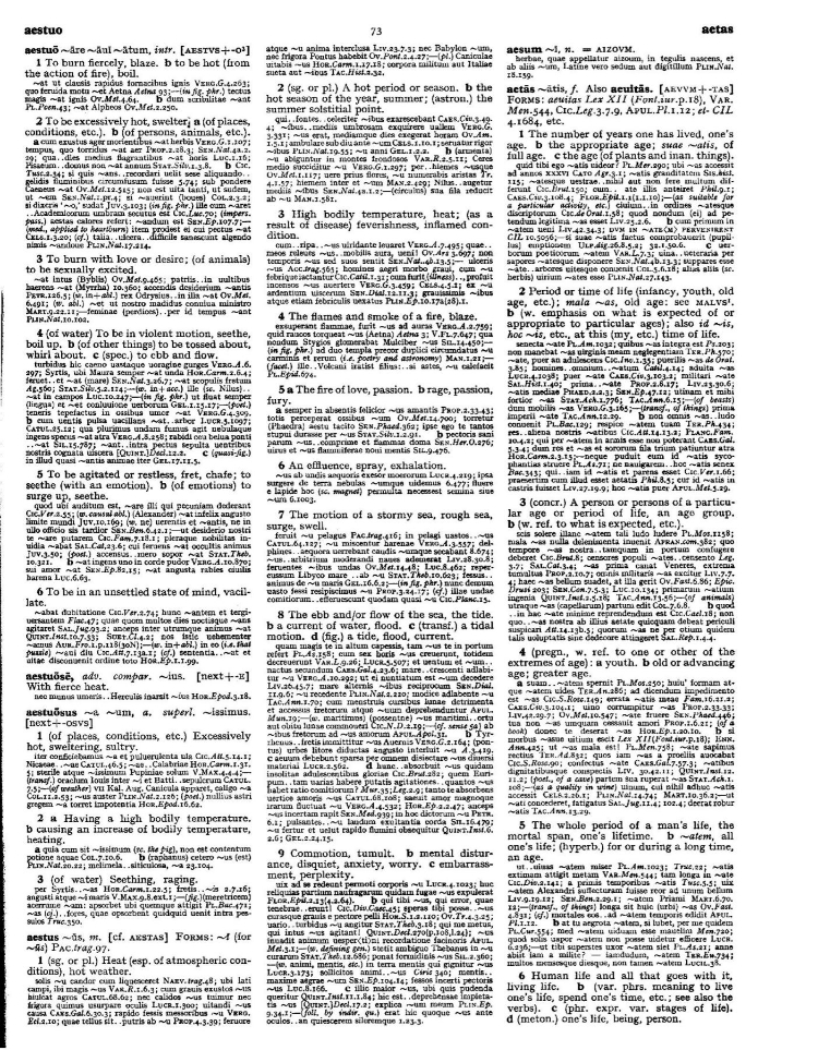 Page from the Oxford Latin Dictionary