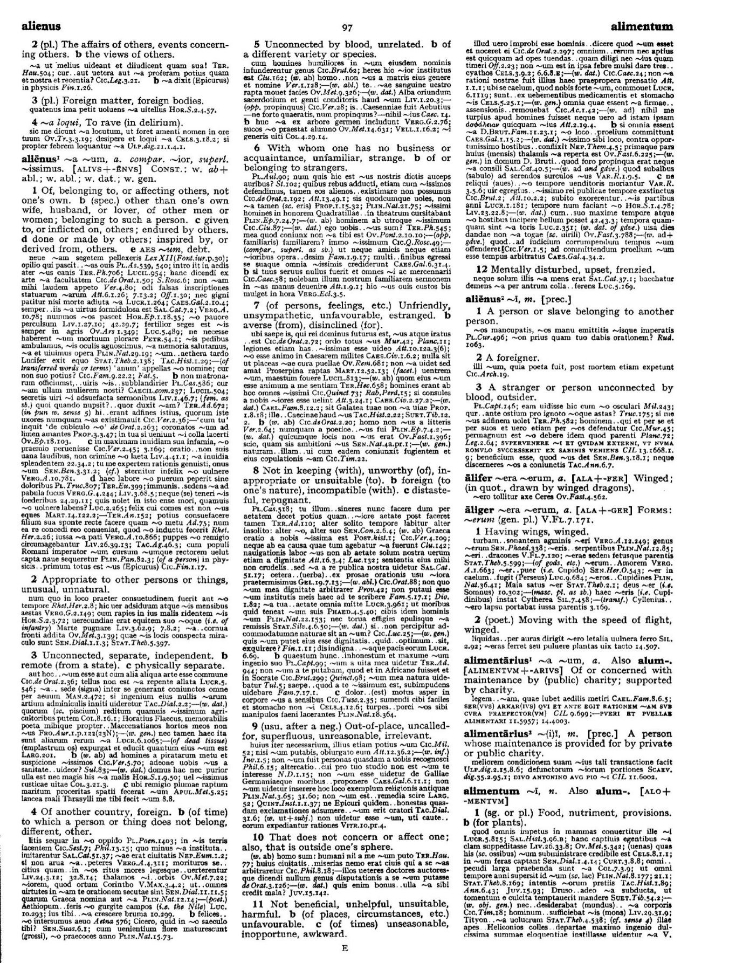 Page from the Oxford Latin Dictionary