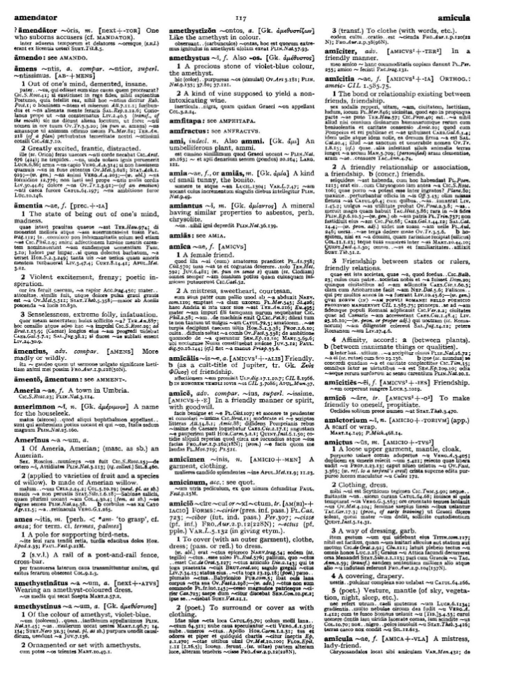 Page from the Oxford Latin Dictionary