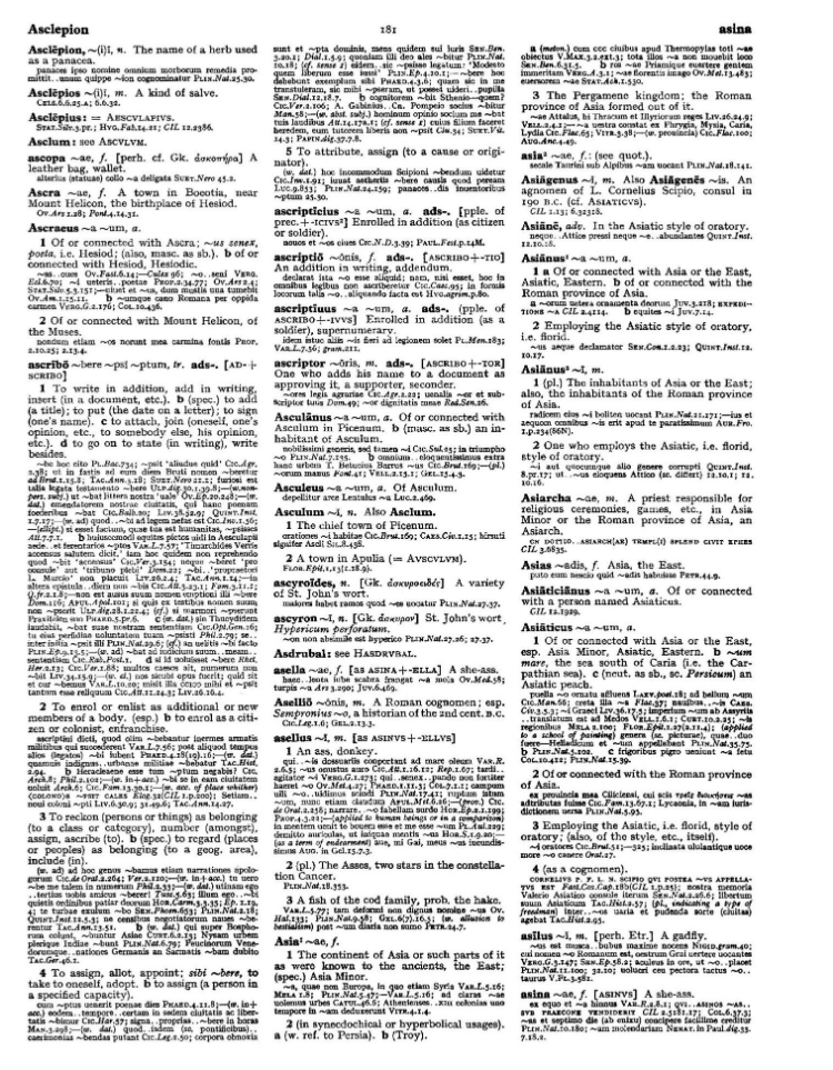 Page from the Oxford Latin Dictionary