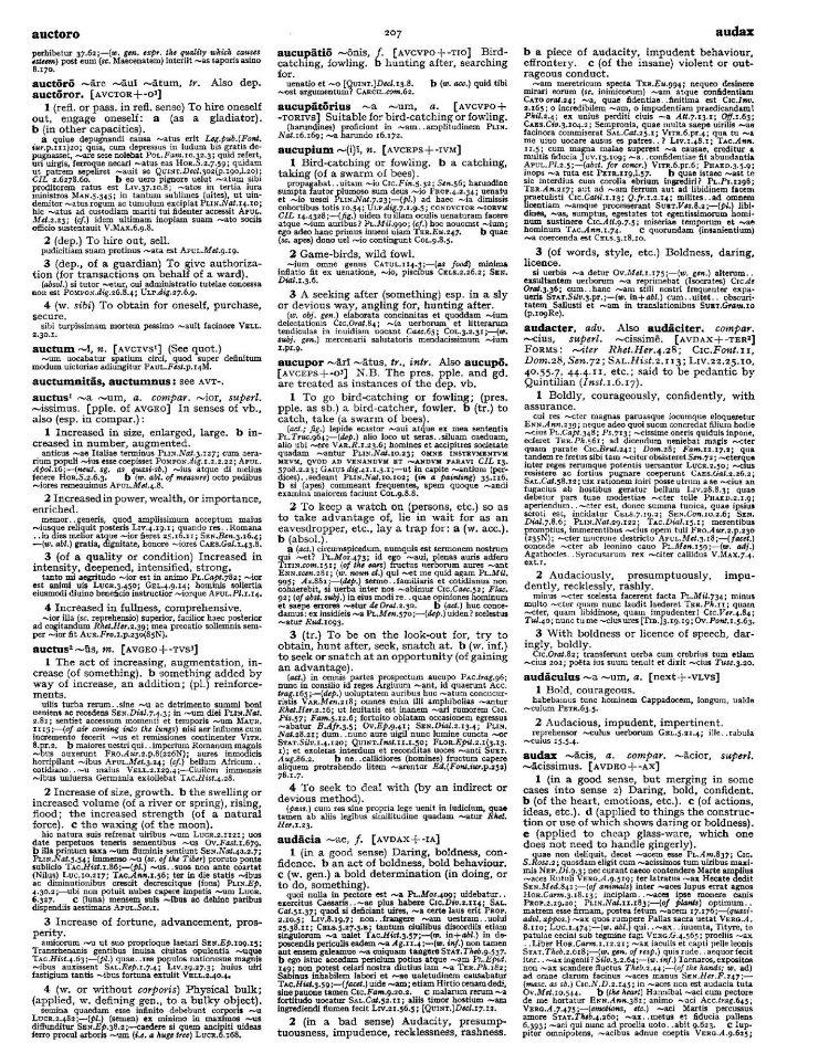 Page from the Oxford Latin Dictionary