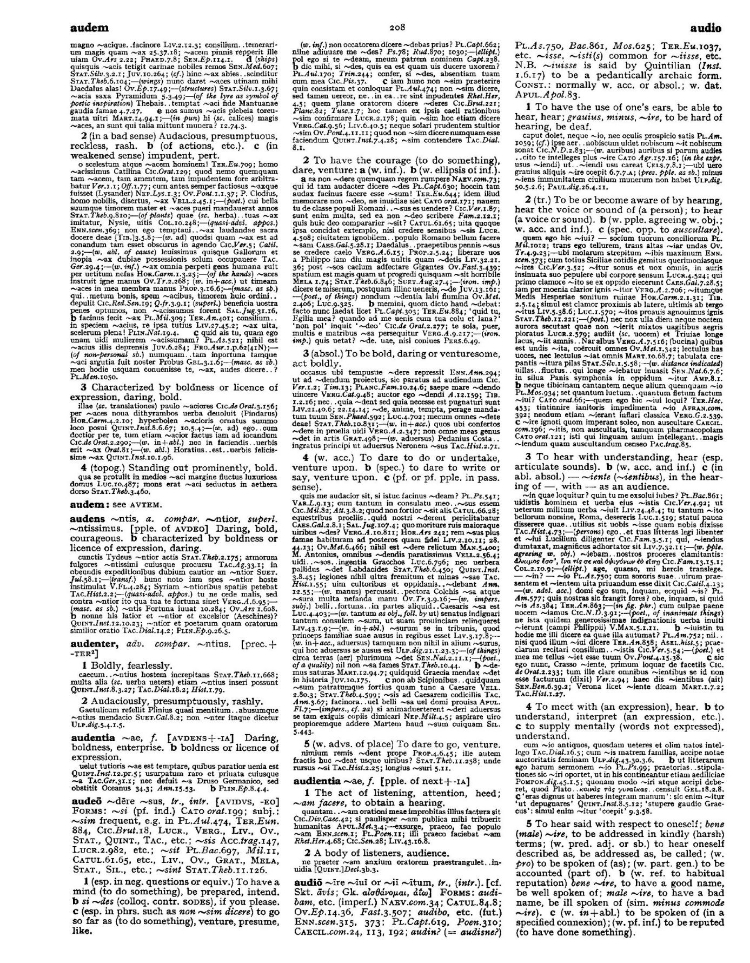 Page from the Oxford Latin Dictionary
