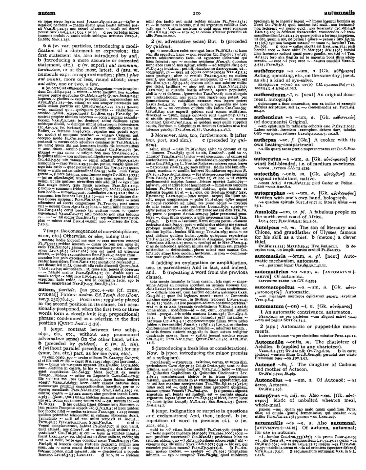 Page from the Oxford Latin Dictionary