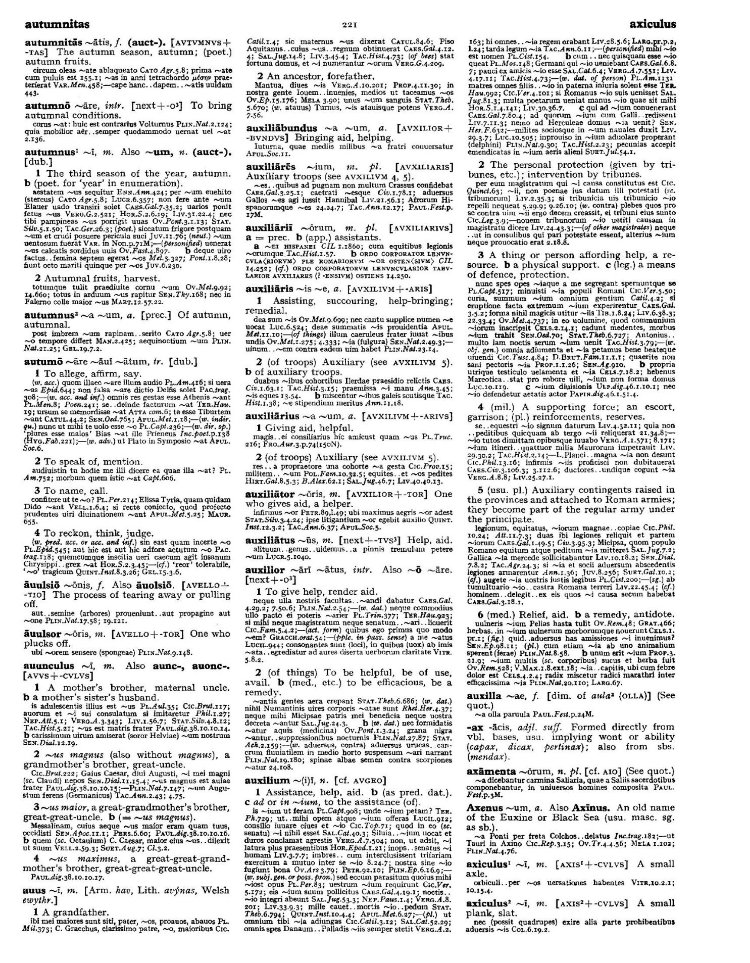 Page from the Oxford Latin Dictionary