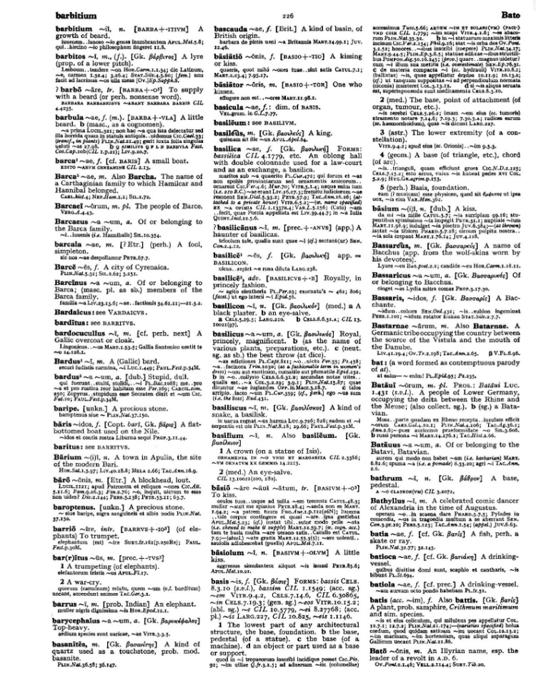 Page from the Oxford Latin Dictionary
