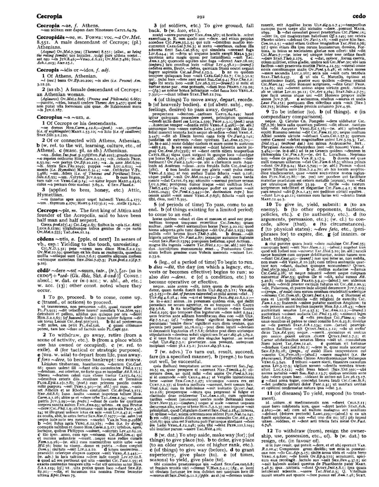Page from the Oxford Latin Dictionary