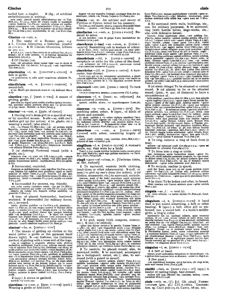 Page from the Oxford Latin Dictionary