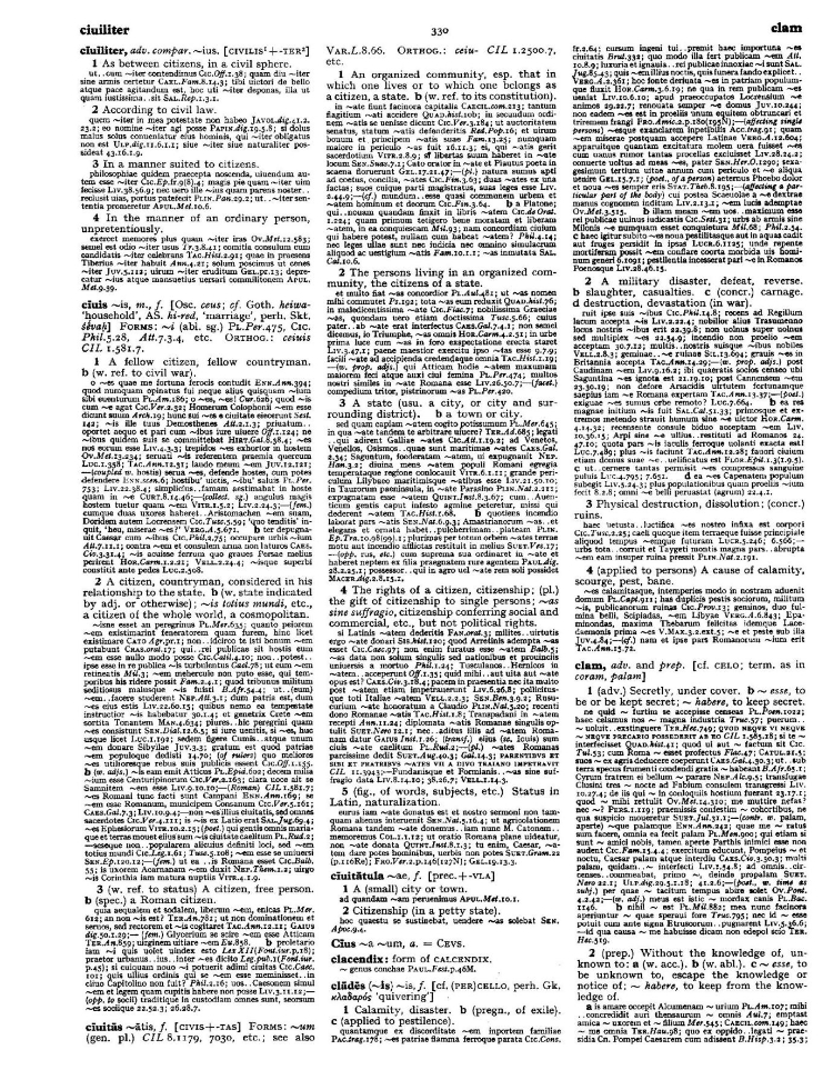 Page from the Oxford Latin Dictionary