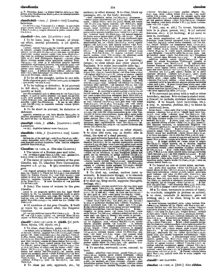 Page from the Oxford Latin Dictionary