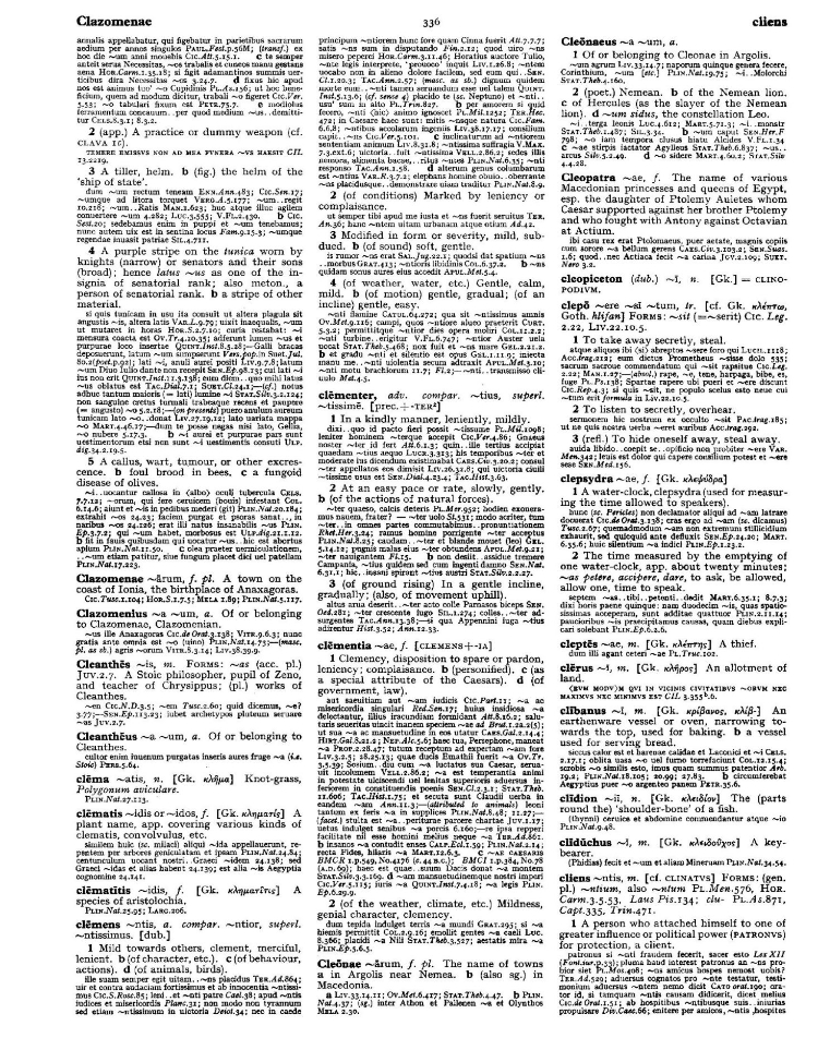 Page from the Oxford Latin Dictionary