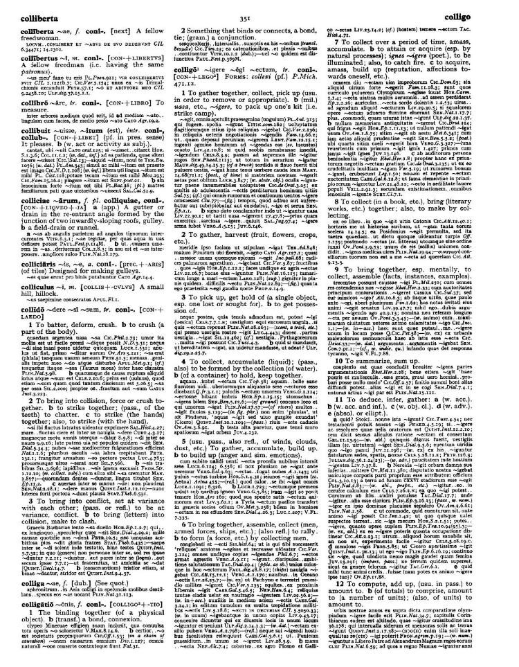 Page from the Oxford Latin Dictionary