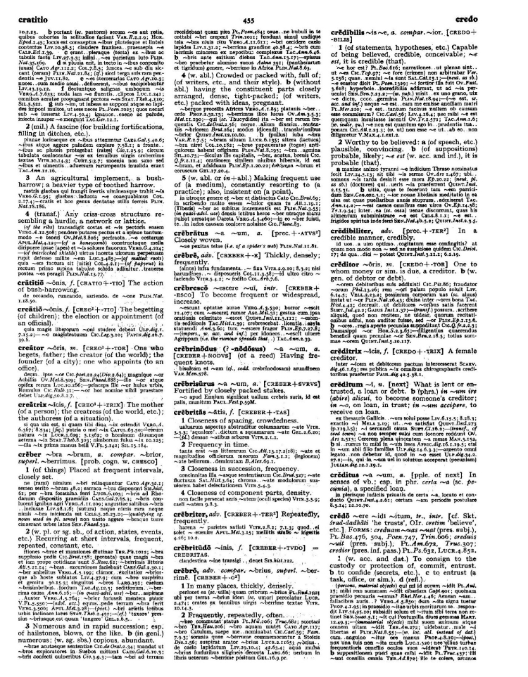 Page from the Oxford Latin Dictionary