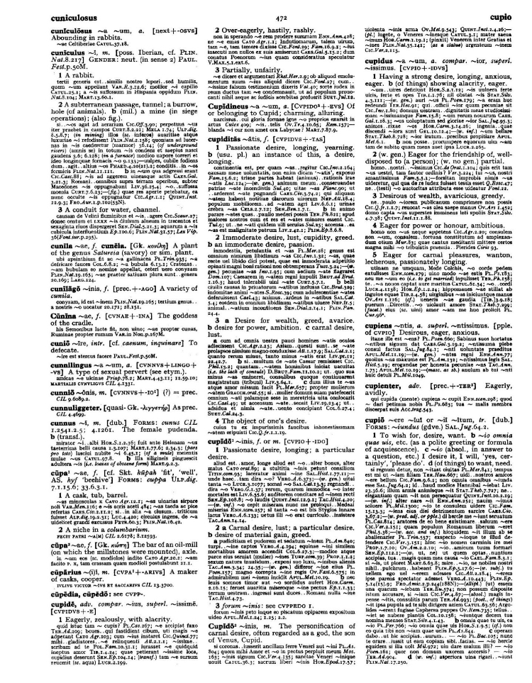 Page from the Oxford Latin Dictionary