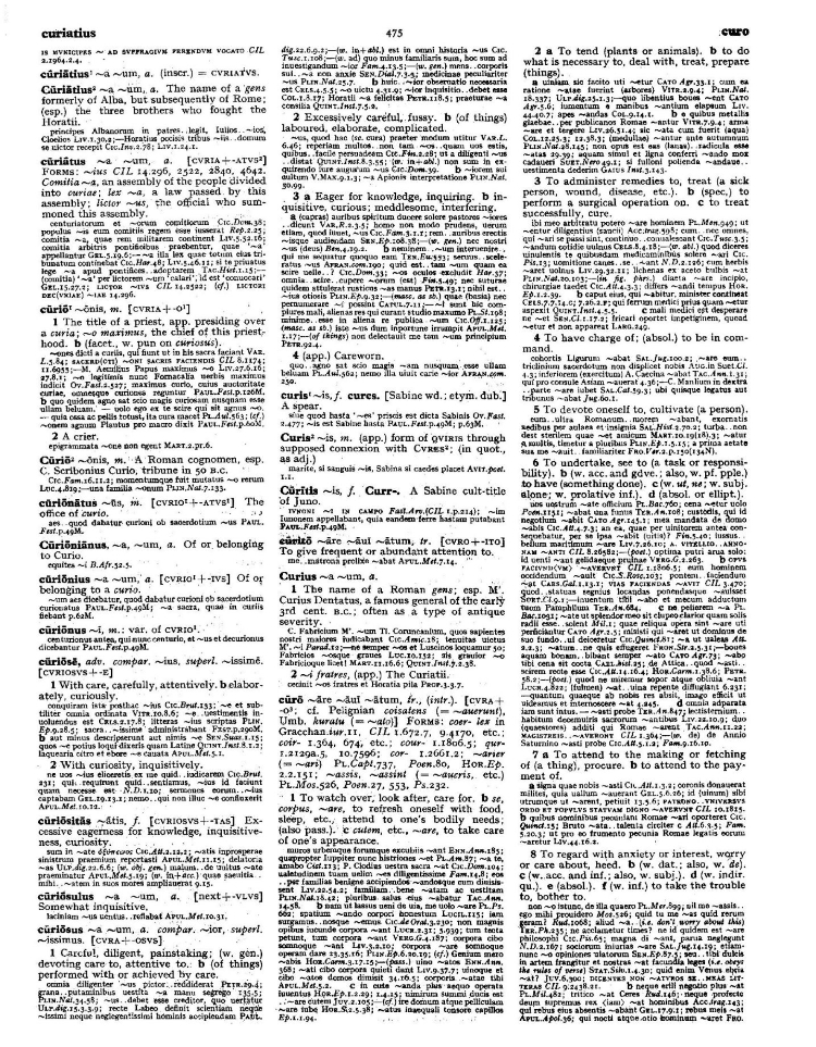 Page from the Oxford Latin Dictionary