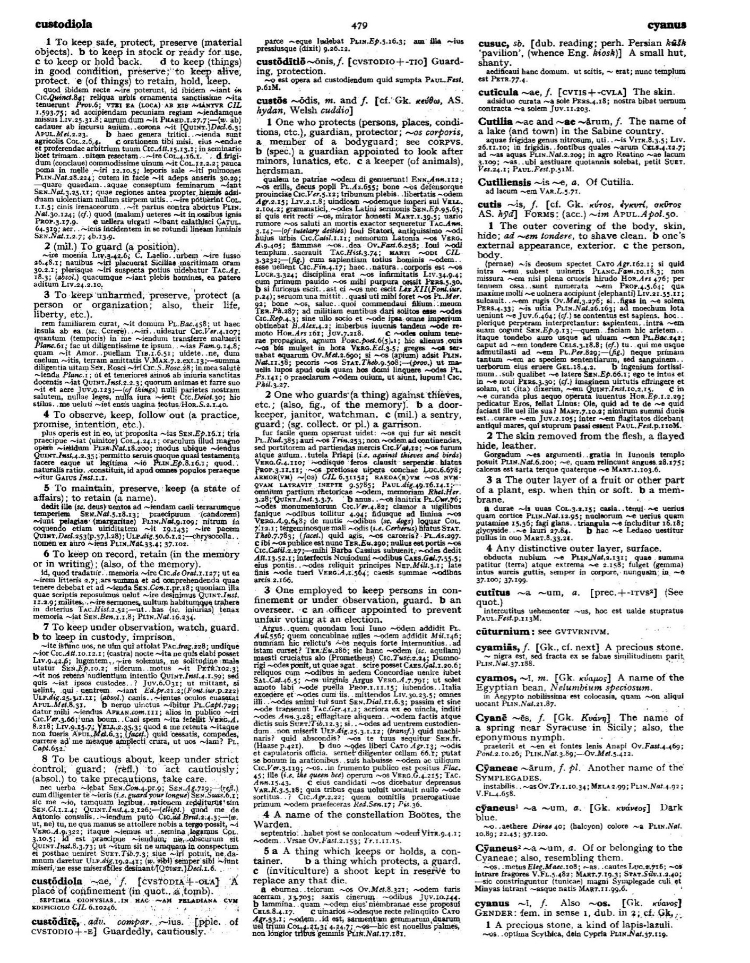 Page from the Oxford Latin Dictionary