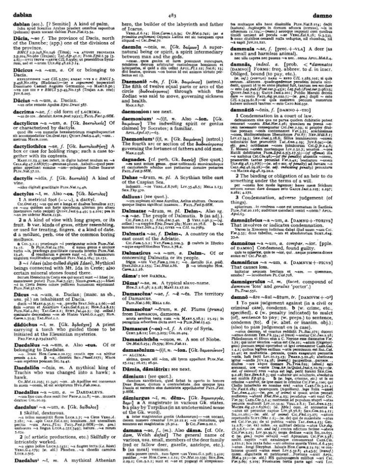 Page from the Oxford Latin Dictionary