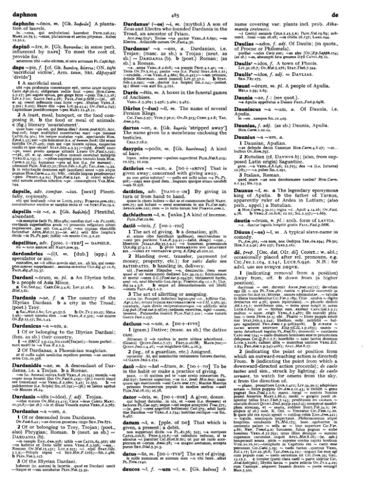 Page from the Oxford Latin Dictionary