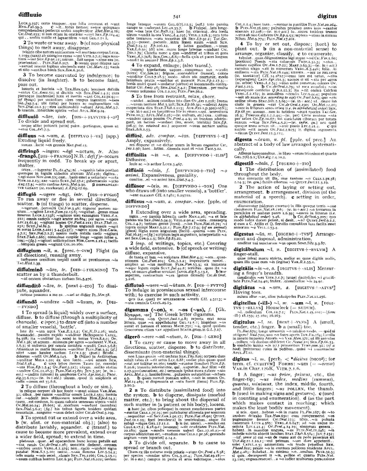 Page from the Oxford Latin Dictionary