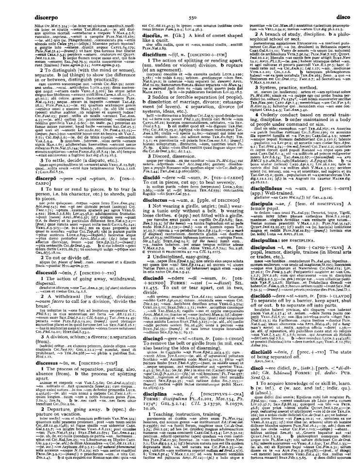 Page from the Oxford Latin Dictionary