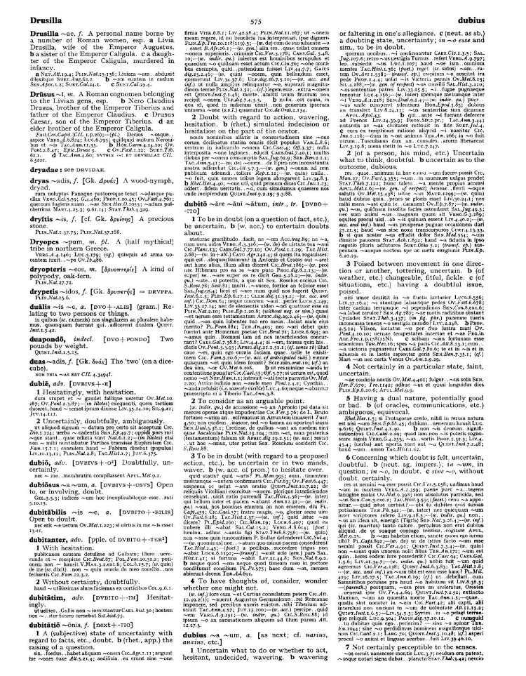 Page from the Oxford Latin Dictionary