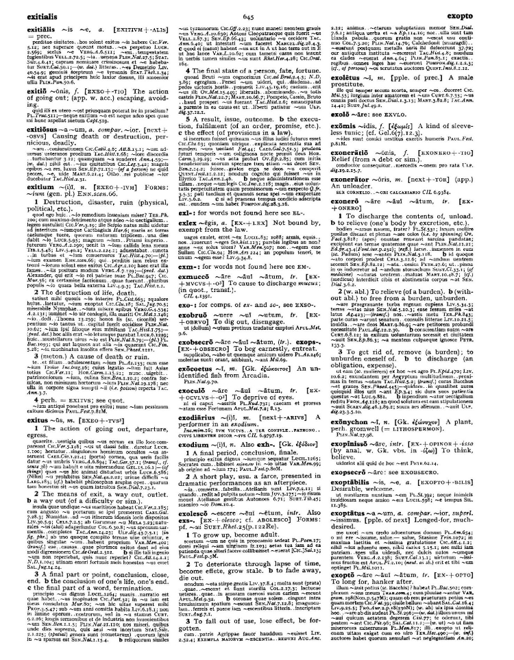 Page from the Oxford Latin Dictionary
