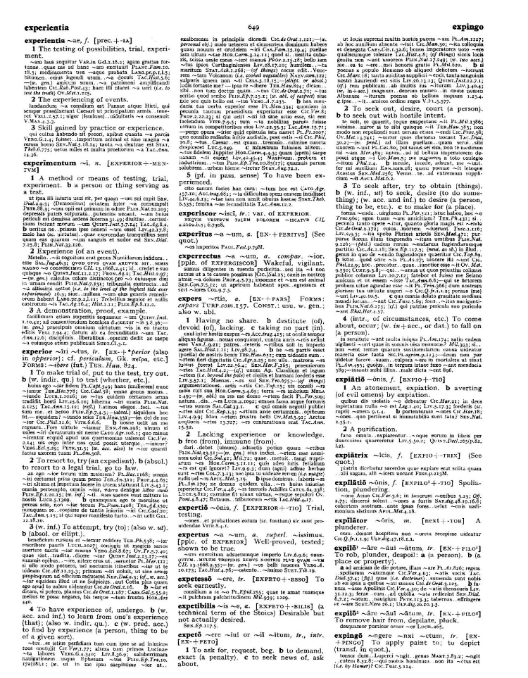 Page from the Oxford Latin Dictionary