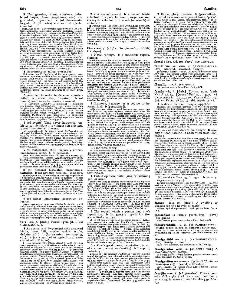 Page from the Oxford Latin Dictionary