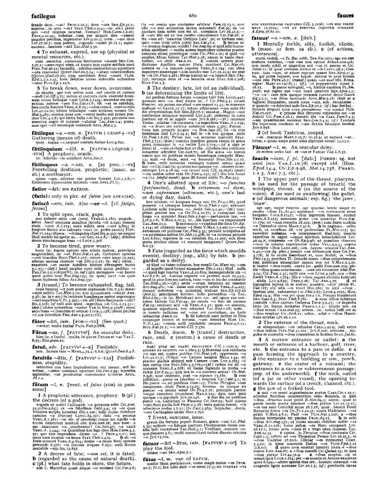Page from the Oxford Latin Dictionary