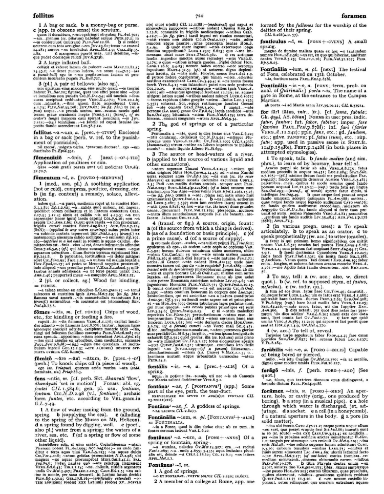 Page from the Oxford Latin Dictionary