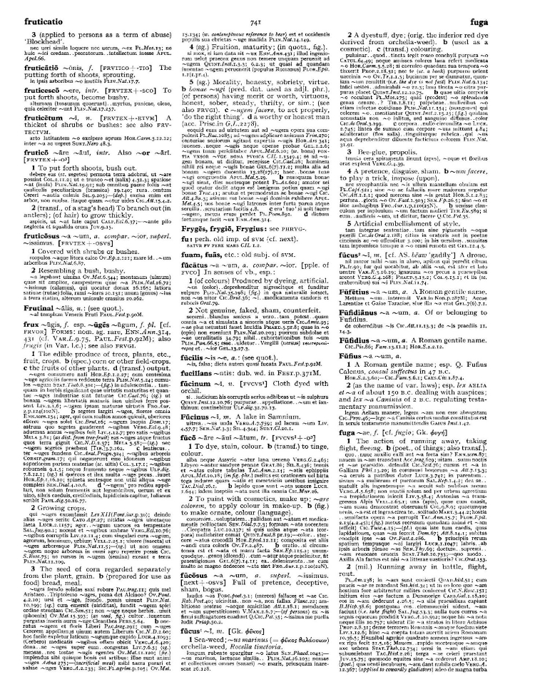 Page from the Oxford Latin Dictionary