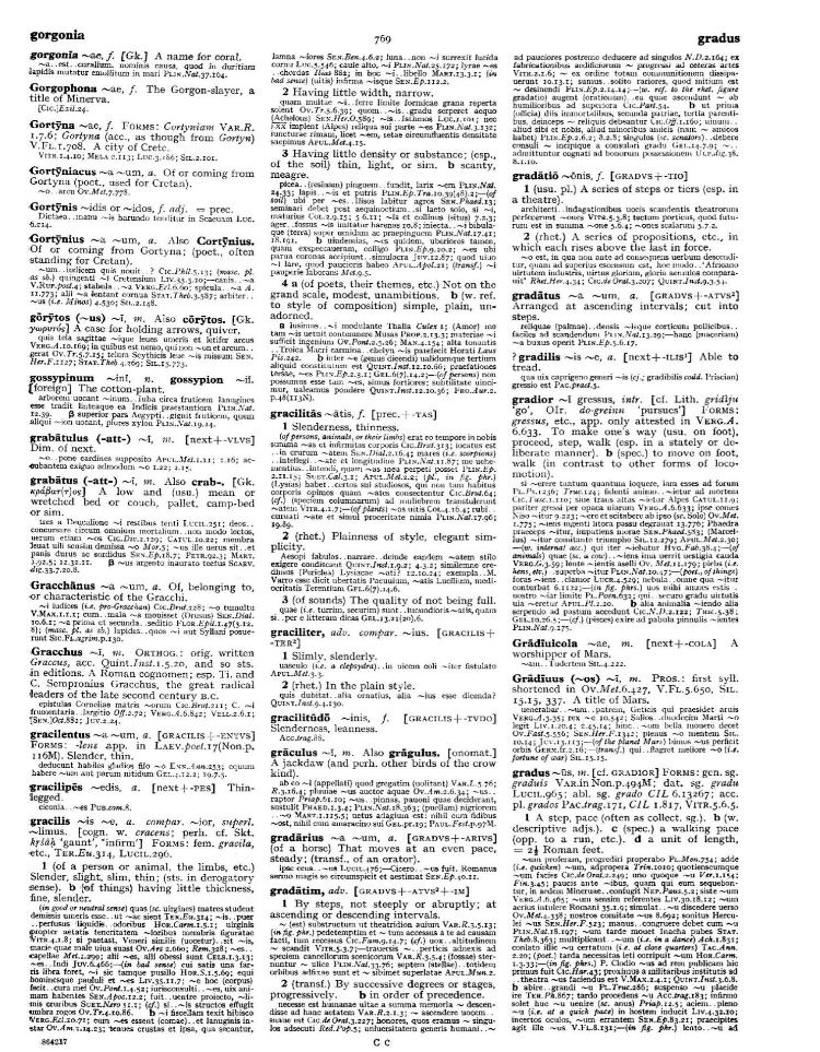 Page from the Oxford Latin Dictionary