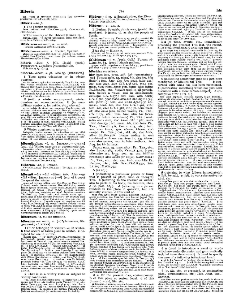 Page from the Oxford Latin Dictionary