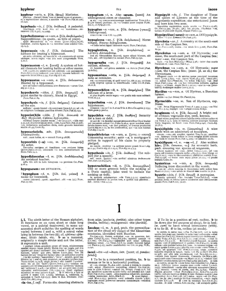 Page from the Oxford Latin Dictionary