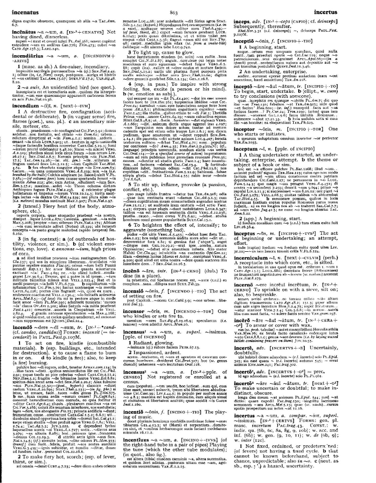 Page from the Oxford Latin Dictionary