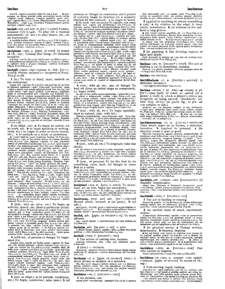Page from the Oxford Latin Dictionary
