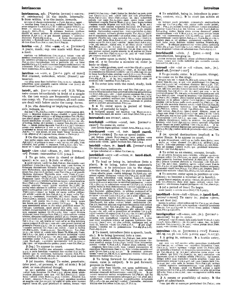 Page from the Oxford Latin Dictionary