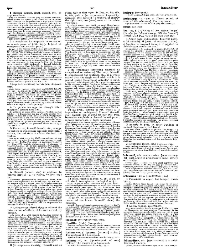 Page from the Oxford Latin Dictionary