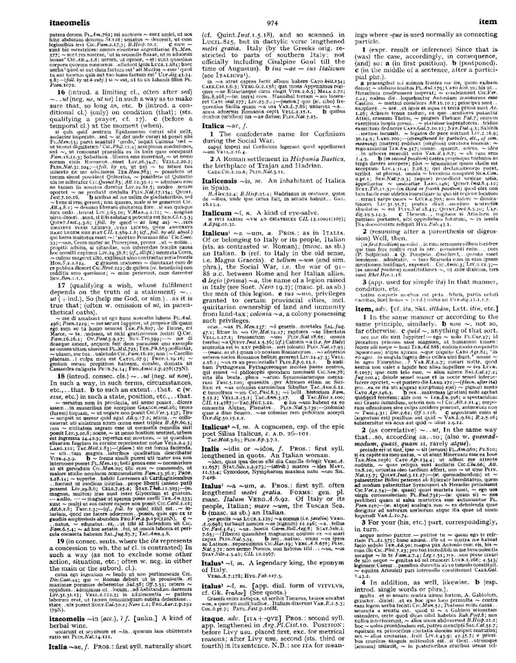 Page from the Oxford Latin Dictionary