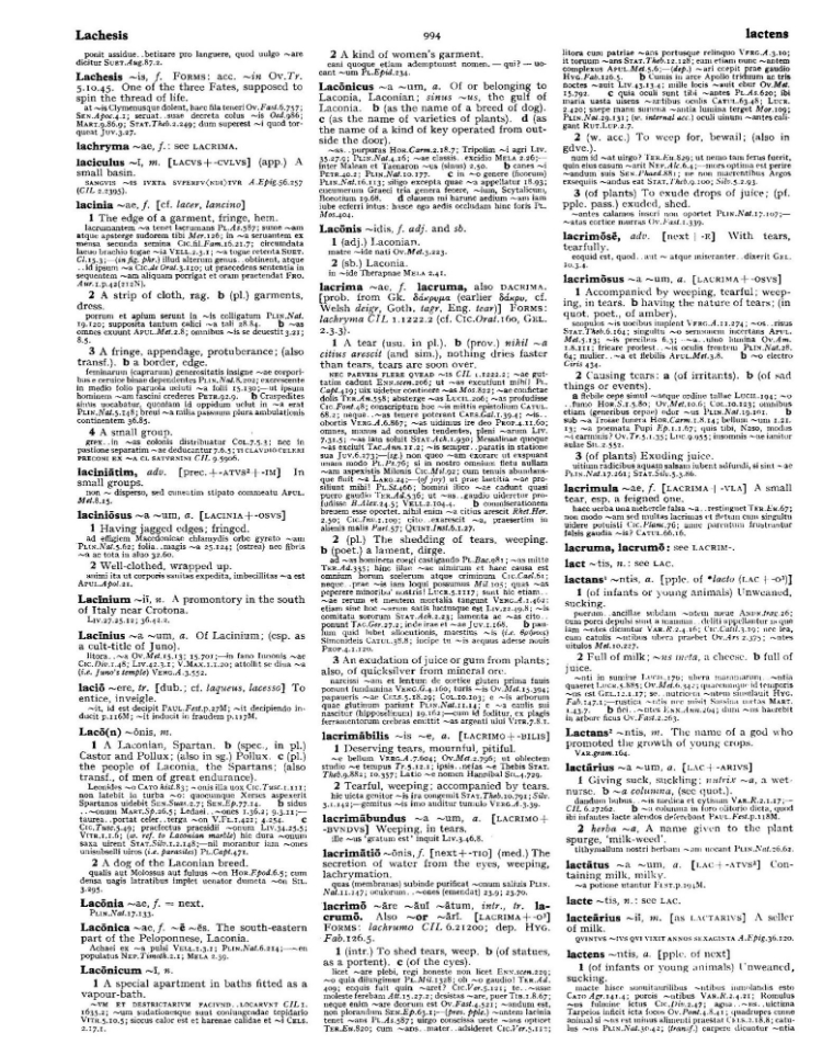 Page from the Oxford Latin Dictionary