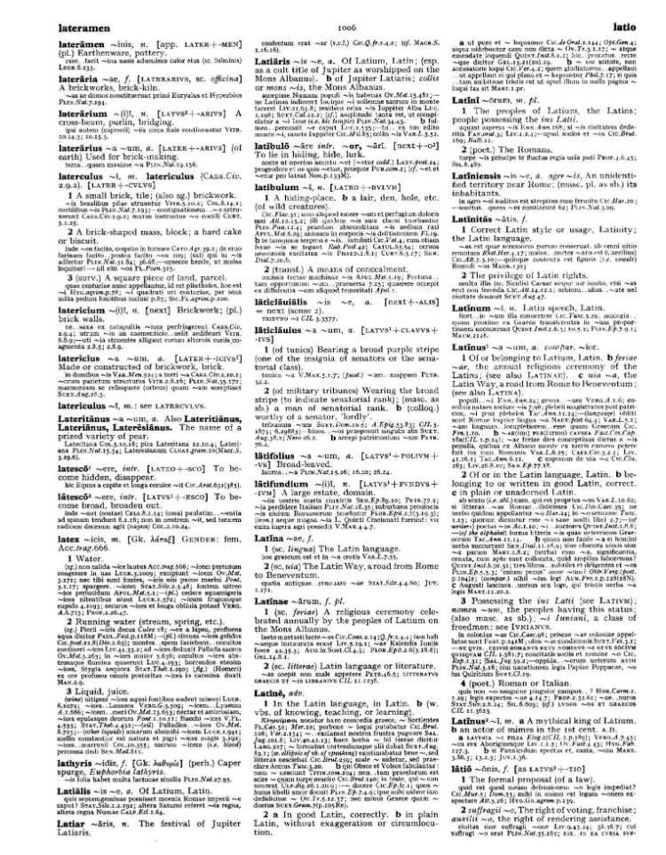 Page from the Oxford Latin Dictionary