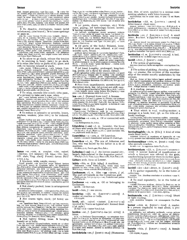 Page from the Oxford Latin Dictionary
