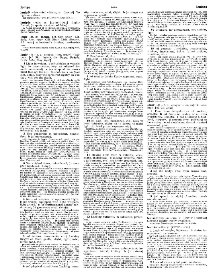 Page from the Oxford Latin Dictionary
