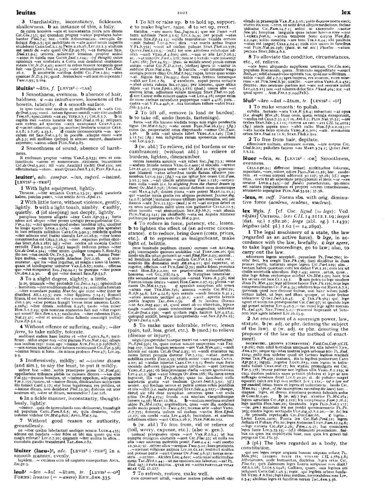 Page from the Oxford Latin Dictionary