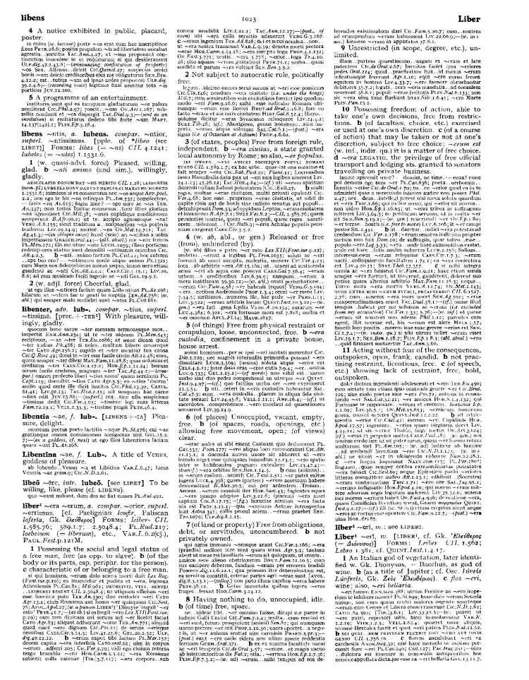 Page from the Oxford Latin Dictionary