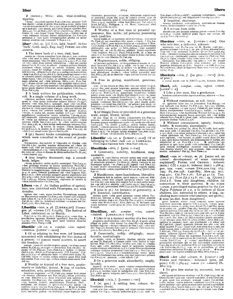 Page from the Oxford Latin Dictionary